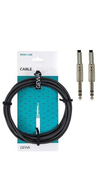Gewa Instrument Cable Mono jack plug 6.3mm - Mono jack plug 6.3mm, 3m