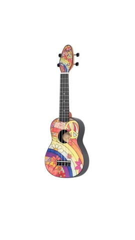 Ortega K2-68-L - Soprano ukulele-pack, Peace 68 - Venstrehånds