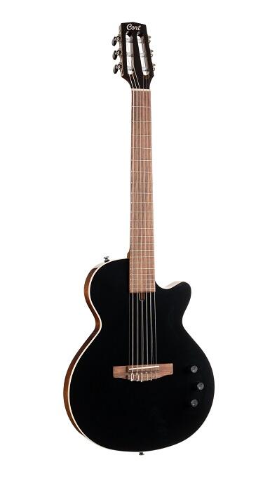 CORT Sunset Nylectric II, Nylon, Black, Preamp, Gig Bag