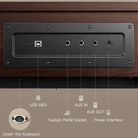 Donner Oura R300 el-klaver valnød