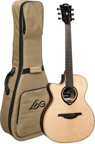 LAG HV30-L-ACE HyVibe 30 Lefty Auditorium Cutaway Gloss