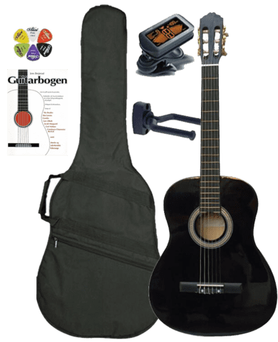 Moss CG-36BK - Akustisk guitar pakketilbud 3/4 str. guitar  **SPAR 62 DKK**