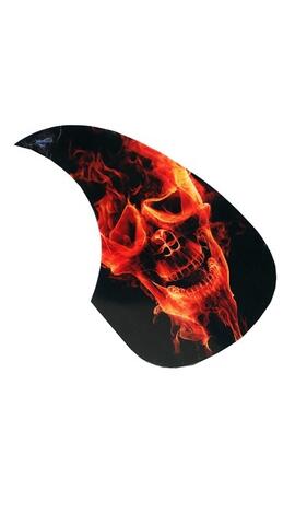 Pickguard - Teardrop Shape - Flame Skull