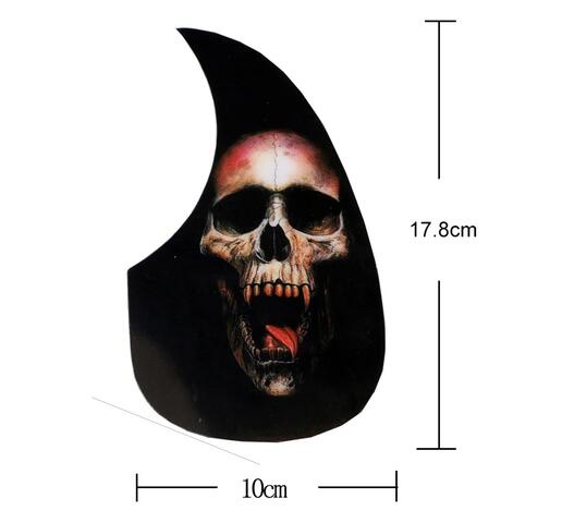 Pickguard - Teardrop Shape - Black Skull