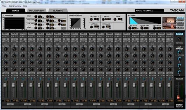 TASCAM 102I USB AUDIO/MIDI INTERFACE M/ DSP MIXER