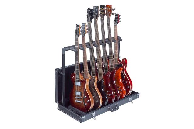 RockStand - Multiple Guitar Rack Stand in Hardshell Case - for 7 Electric Guitars / Basses
