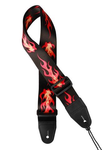 GST-160-RF |Gaucho Icon Series guitar strap 'rockabilly flame'