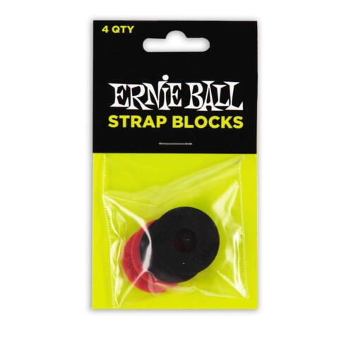 Ernie Ball EB-4603 Strap Blocks 4 stk. Sort/rød