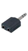 GEWA ADAPTER - 2x 6,3 mm Stereo Jack Female 1x 6,3 mm Stereo Jack Male
