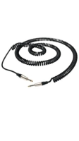 RockCable Instrument Cable - straight TS (6.3 mm / 1/4"), Coiled, 5 m / 16.4 ft - Black